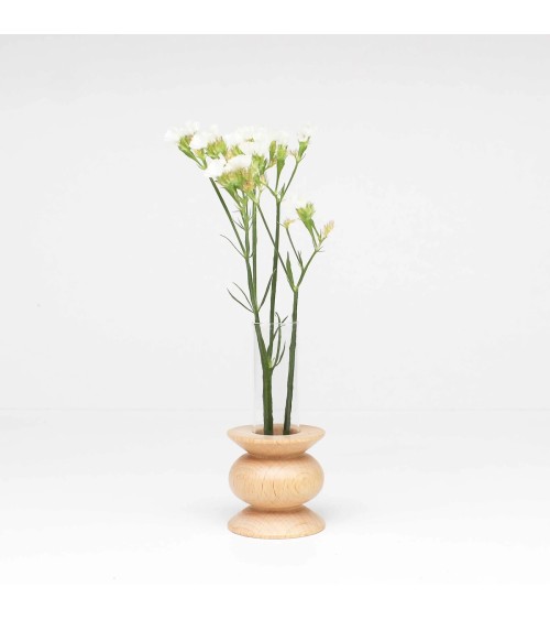 Piccolo totem 5 - Vaso in legno 5mm Paper vasi eleganti per interni per fiori decorativi design kitatori svizzera
