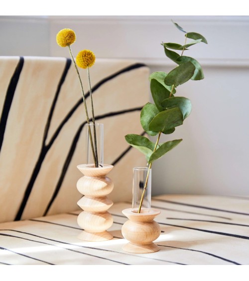Small Totem 5 - Wooden vase 5mm Paper table flower living room vase kitatori switzerland