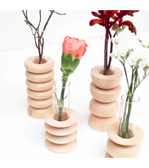 Small Totem 2 - Wooden vase 5mm Paper table flower living room vase kitatori switzerland