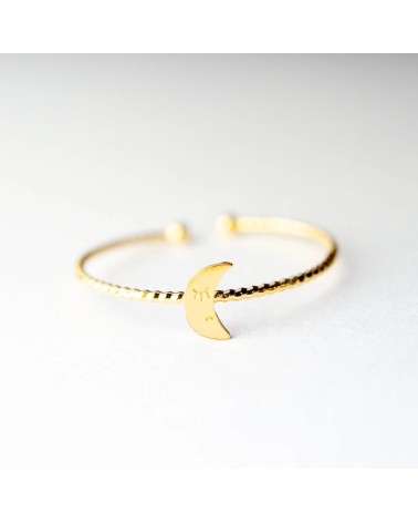 Moon ring - Adjustable ring, fine gold plating Adorabili Paris cute fashion design designer for women
