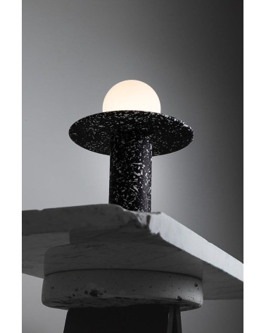 HALO Terrazzo noir et blanc - Lampe de table, lampe de chevet Moodlight Studio a poser de nuit led moderne originale design s...