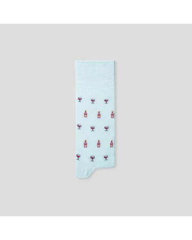 Wine - Organic cotton socks - Blue The Captain Socks funny crazy cute cool best pop socks for women men
