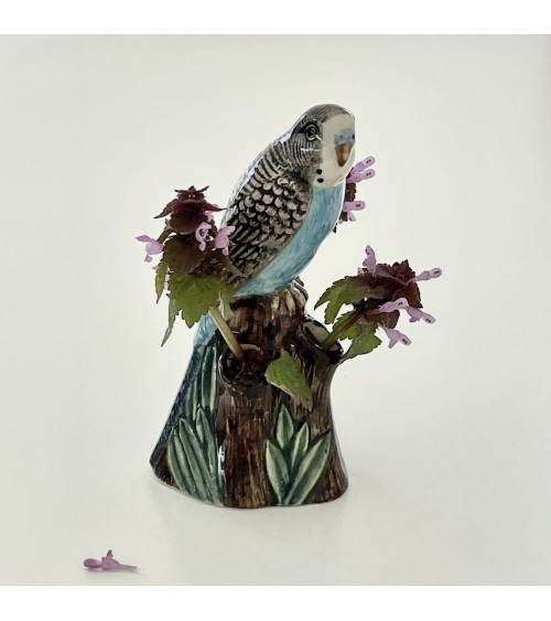 Mini vase à fleurs - Perruche bleue Quail Ceramics design fleur décoratif original kitatori suisse