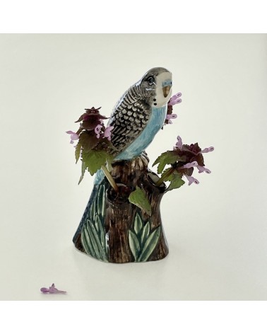 Mini flower vase - Budgerigar Blue Quail Ceramics table flower living room vase kitatori switzerland