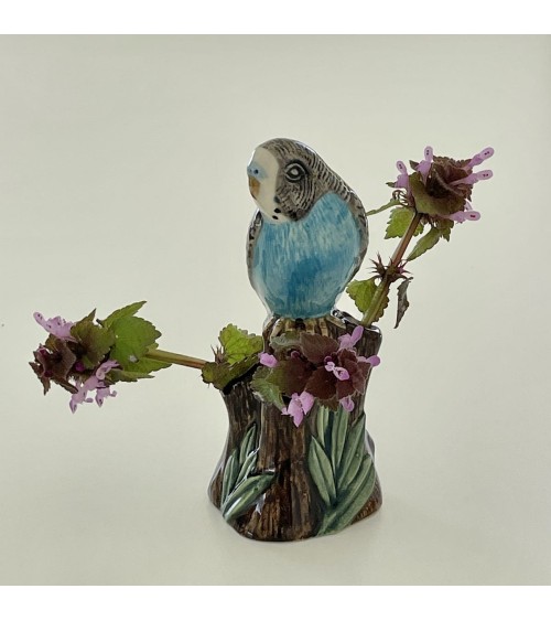 Mini flower vase - Budgerigar Blue Quail Ceramics table flower living room vase kitatori switzerland