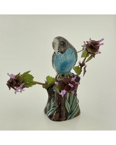 Mini vaso per fiori - Pappagallino blu Quail Ceramics vasi eleganti per interni per fiori decorativi design kitatori svizzera
