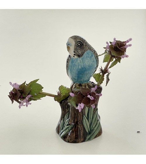Mini flower vase - Budgerigar Blue Quail Ceramics table flower living room vase kitatori switzerland