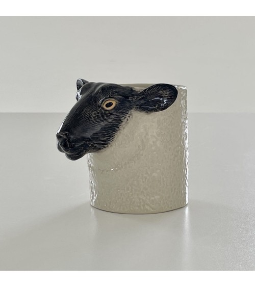 Mouton Suffolk - Porte crayon & stylo, Petit pot de fleur Quail Ceramics bureau original design pour plantes intérieur à couv...