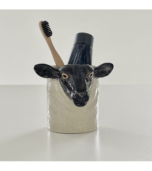 Black Faced Suffolk Sheep - Animal Pencil pot & Flower pot Quail Ceramics pretty pen pot holder cutlery toothbrush makeup brush