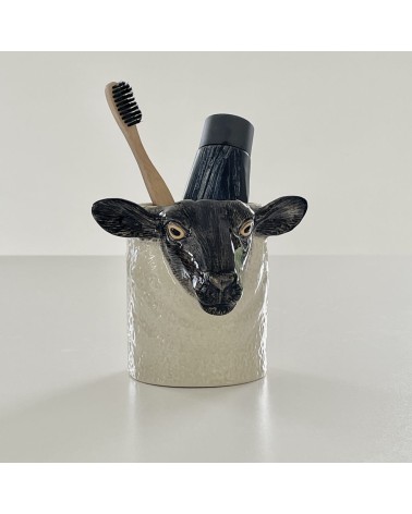 Black Faced Suffolk Sheep - Animal Pencil pot & Flower pot Quail Ceramics pretty pen pot holder cutlery toothbrush makeup brush