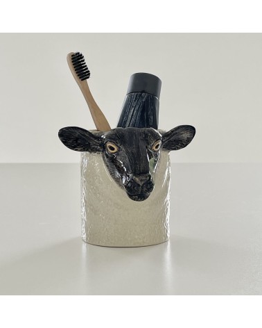 Suffolk Schaf - Stiftehalter & Blumentopf Quail Ceramics schreibtisch büro kinder besteckbehälter make up pinselhalter