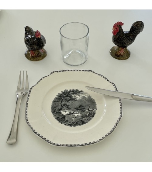 Marans hen and cockerel - Salt and pepper shaker