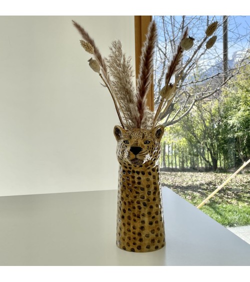 Grand vase à fleurs - Léopard Quail Ceramics design fleur décoratif original kitatori suisse