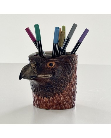 Eagle - Animal Pencil pot & Flower pot Quail Ceramics pretty pen pot holder cutlery toothbrush makeup brush