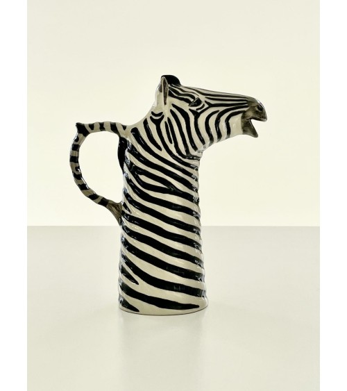 Water Jug - Zebra Quail Ceramics carafe jug glass design