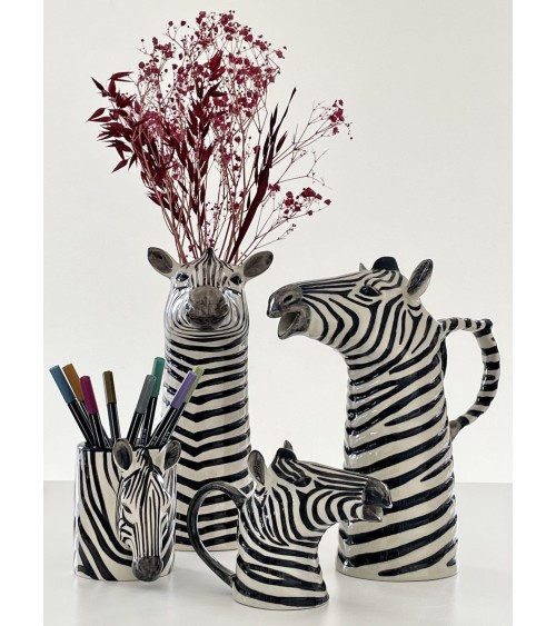 Zebra - Stiftehalter & Blumentopf Quail Ceramics schreibtisch büro kinder besteckbehälter make up pinselhalter