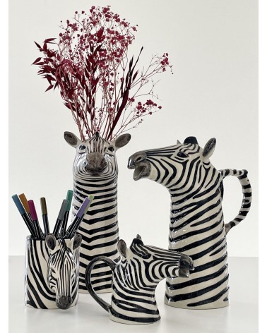 Zebra - Stiftehalter & Blumentopf Quail Ceramics schreibtisch büro kinder besteckbehälter make up pinselhalter