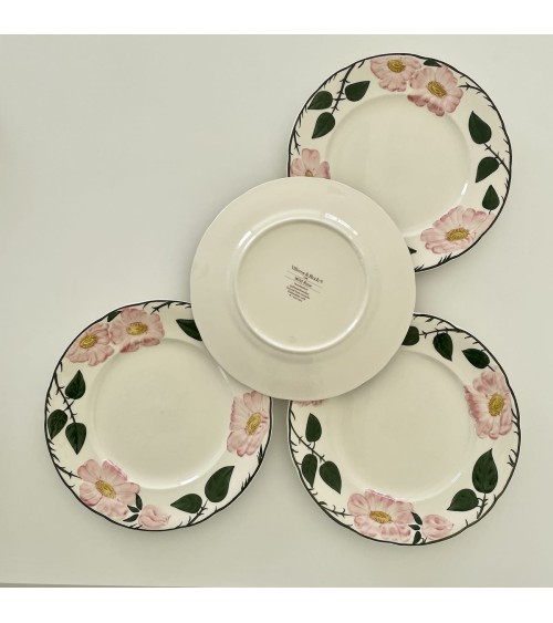 4 Plates - Wild-Rose - Villeroy & Boch Vintage by Kitatori Vintage design switzerland original