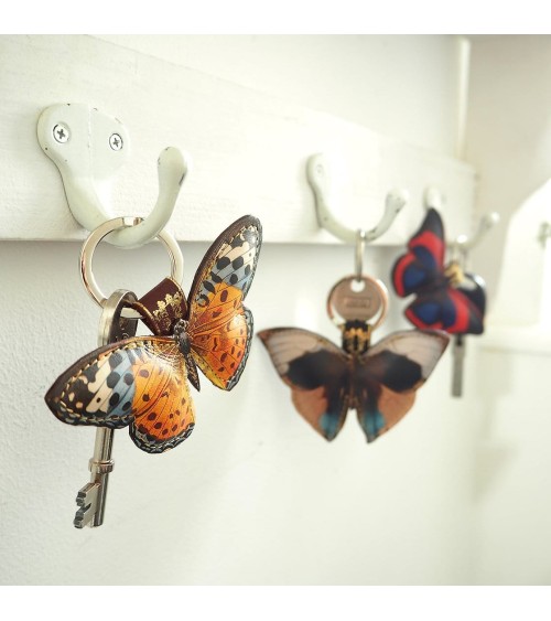 Leather Keyring - Monarch Butterfly Alkemest original gift idea switzerland