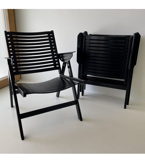 REX Lounge Chair by Niko Kralj - Nero - Poltrona design Vintage kitatori mobili Oggetto di design vintage svizzera