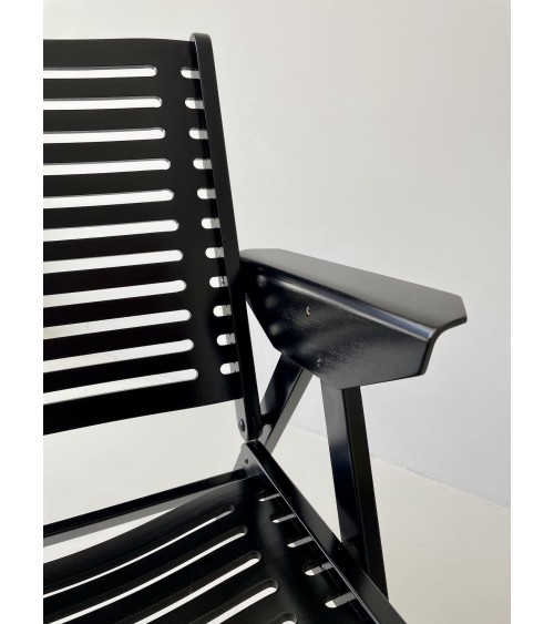 REX Lounge Chair by Niko Kralj - Nero - Poltrona design Vintage kitatori mobili Oggetto di design vintage svizzera
