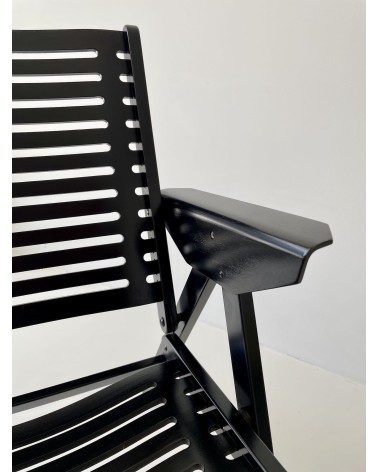 REX Lounge Chair by Niko Kralj - Nero - Poltrona design Vintage kitatori mobili Oggetto di design vintage svizzera