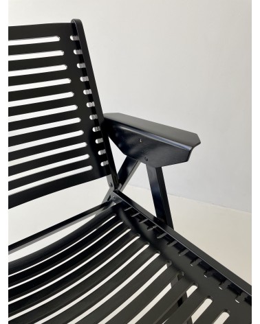 REX Lounge Chair by Niko Kralj - Nero - Poltrona design Vintage kitatori mobili Oggetto di design vintage svizzera