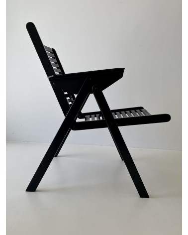 REX Lounge Chair by Niko Kralj - Nero - Poltrona design Vintage kitatori mobili Oggetto di design vintage svizzera