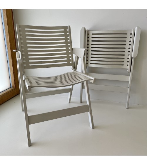REX Chair by Niko Kralj - Sedia vintage pieghevole in legno kitatori mobili Oggetto di design vintage svizzera