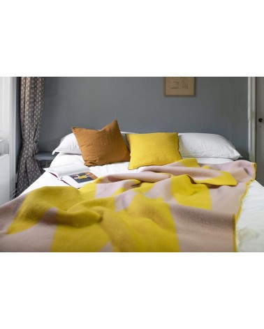 FLASH Lemon - Couverture en laine et coton Brita Sweden plaide pour canapé de lit cocooning chaud