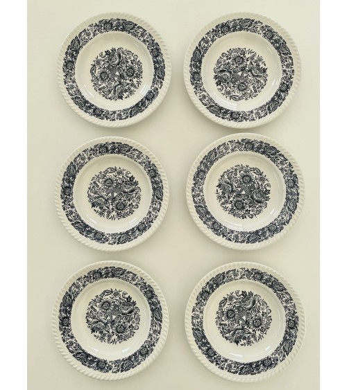 6 Assiettes creuses - Vintage kitatori meuble vintage shop online boutique suisse