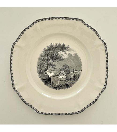 6 Plates - Landschap - Société céramique Maestricht Vintage by Kitatori Vintage design switzerland original