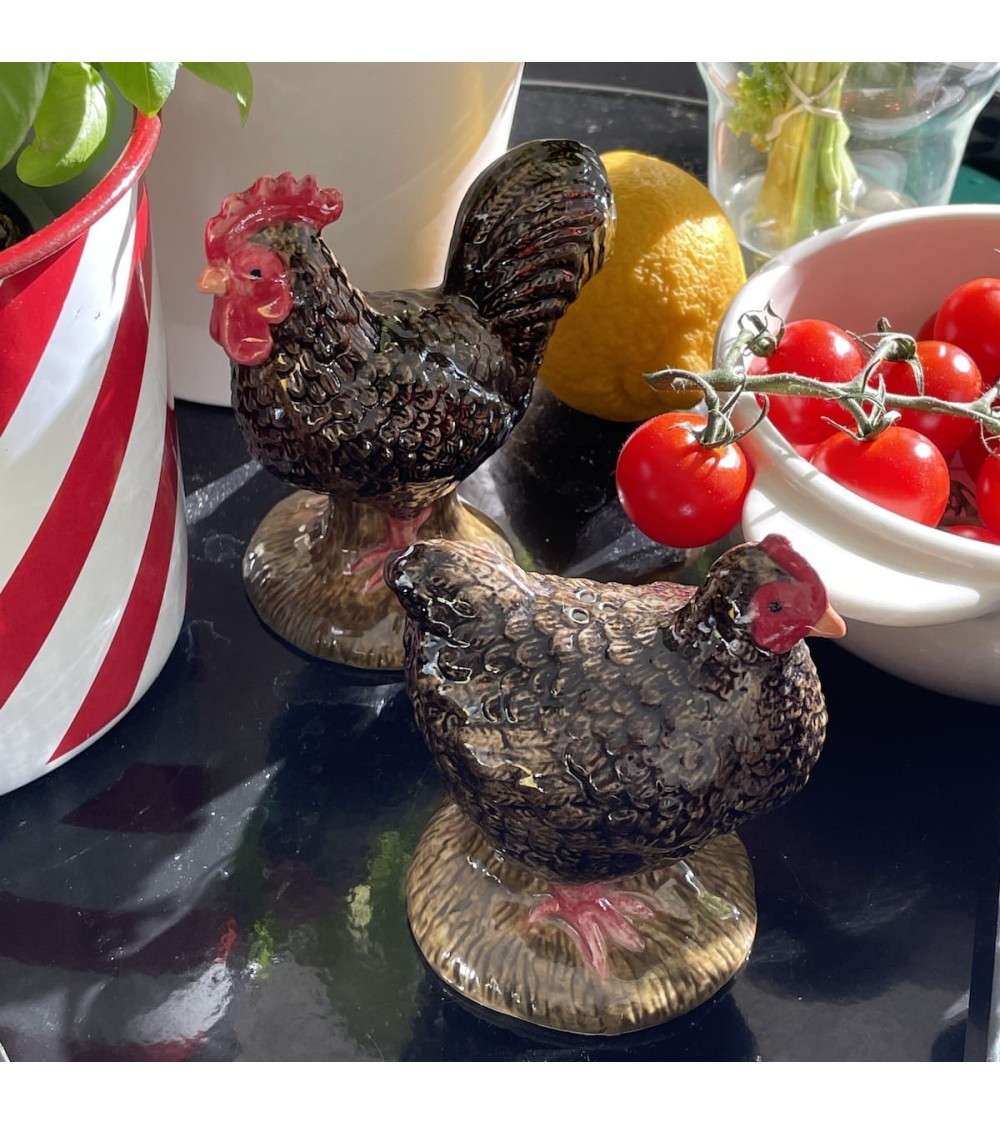 Marans hen and cockerel - Salt and pepper shaker Quail Ceramics pots set shaker cute unique cool