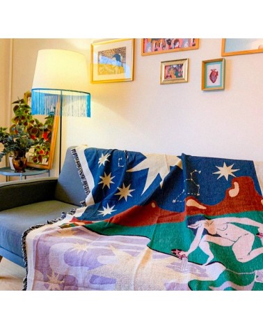 L'étoile - Carte de Tarot - Plaid en coton Mad Marie plaide pour canapé de lit cocooning chaud