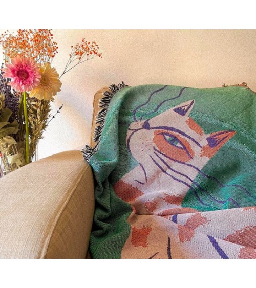 The Choupette after Karl - Woven cotton blanket Mad Marie best cozy soft throws and blankets for sofa