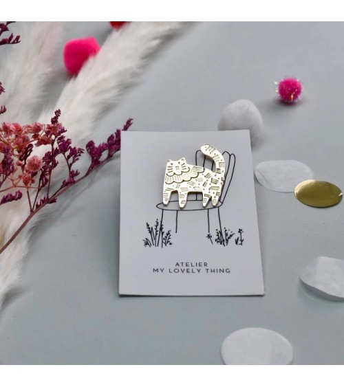 Pin's - Chat adorable My Lovely Thing pins rare métal originaux bijoux suisse