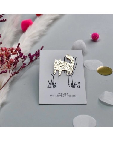 Spilla Smaltata - Gatto adorabile My Lovely Thing spiritose spille colorate particolari eleganti donna da giacca uomo