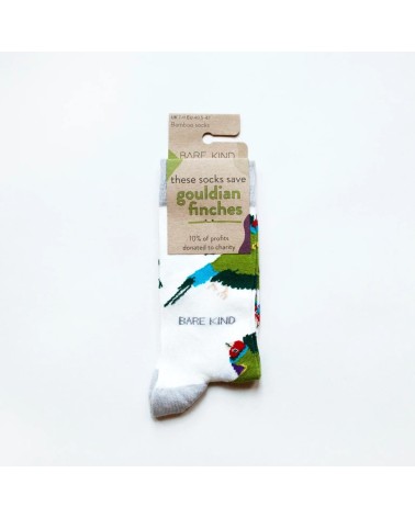 Save the Gouldian Finches - Bamboo Socks Bare Kind funny crazy cute cool best pop socks for women men