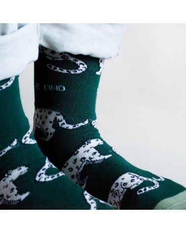 Save the Snow Leopards - Bamboo Socks Bare Kind funny crazy cute cool best pop socks for women men