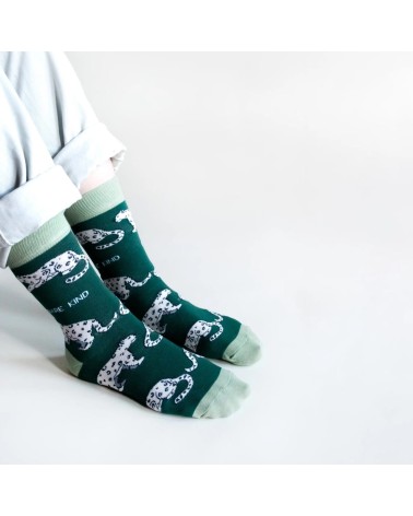 Save the Snow Leopards - Bamboo Socks Bare Kind funny crazy cute cool best pop socks for women men