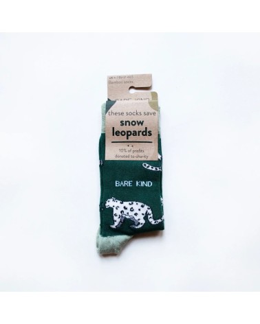 Sauver les Léopards des neiges - Chaussettes en bambou Bare Kind jolies chausset pour homme femme fantaisie drole originales