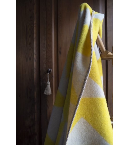 ARCTIC Sulphur - Couverture en laine et coton Brita Sweden plaide pour canapé plaid cocooning couverture douce suisse
