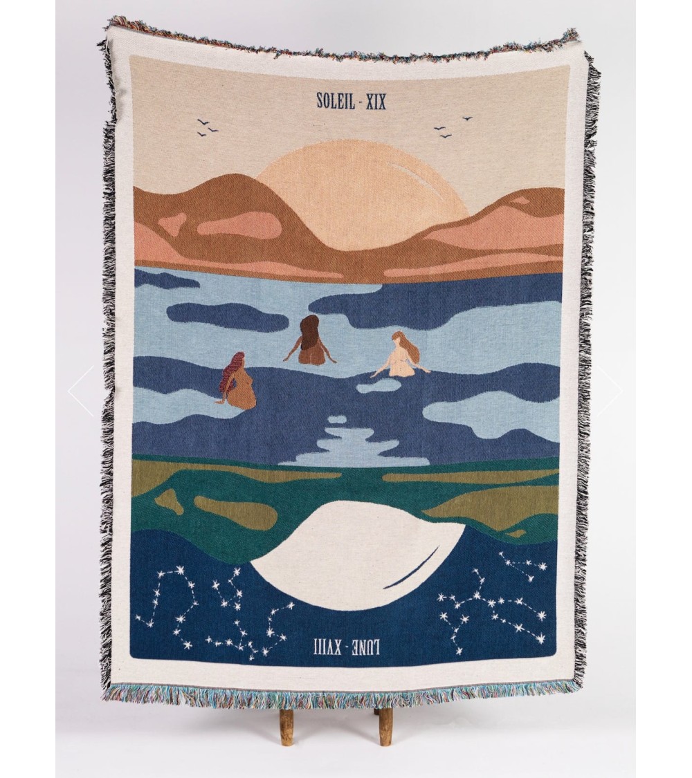 The tarot card - Woven cotton blanket, wall tapestry Mad Marie best for sofa throw warm cozy soft
