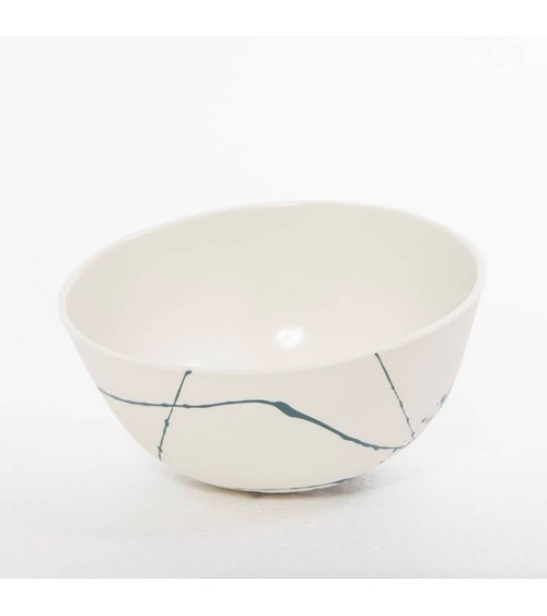 Grand Bol en porcelaine - Signature Bleu Maison Dejardin breton moderne à oreilles