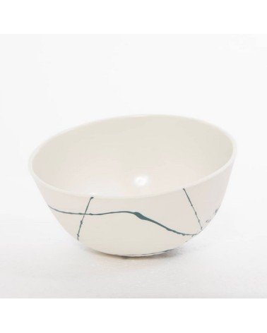 Grand Bol en porcelaine - Signature Bleu Maison Dejardin breton moderne à oreilles