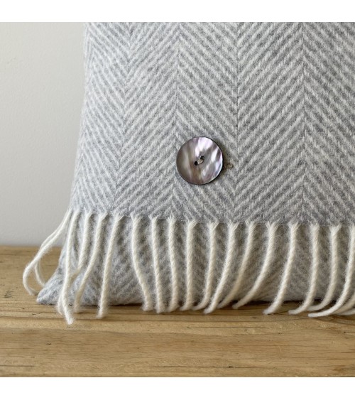 HERRINGBONE Grey - Wool Sofa Cushion Bronte by Moon decorative accent throw pillows cases sofa original