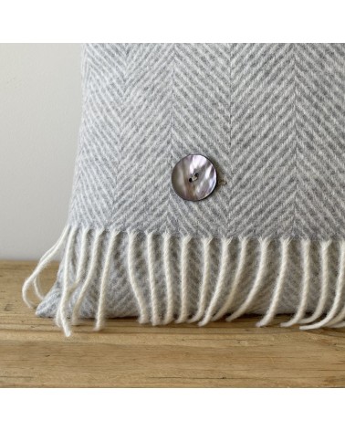Zierkissen HERRINGBONE Grau - Dekokissen aus Wolle Bronte by Moon zierkissen sofa deko kissen kaufen dekokissen sofakissen