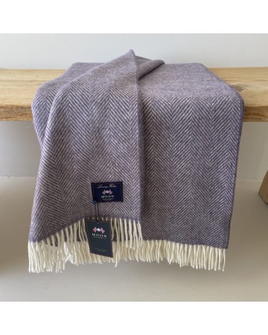 HERRINGBONE Clover - Merino wool blanket Bronte by Moon best for sofa throw warm cozy soft