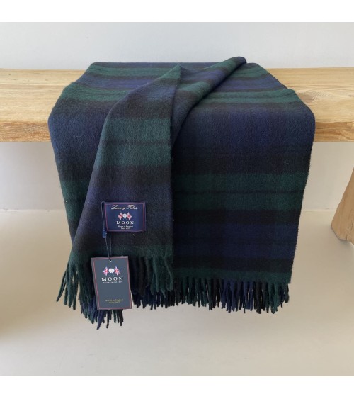 Plaid Tartan BLACK WATCH - Couverture en laine merinos Bronte by Moon anglaise plaid tartan ecossais 100 laine highland