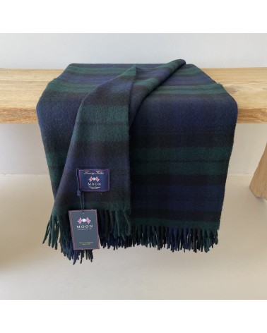 Plaid Tartan BLACK WATCH - Couverture en laine merinos Bronte by Moon anglaise plaid tartan ecossais 100 laine highland